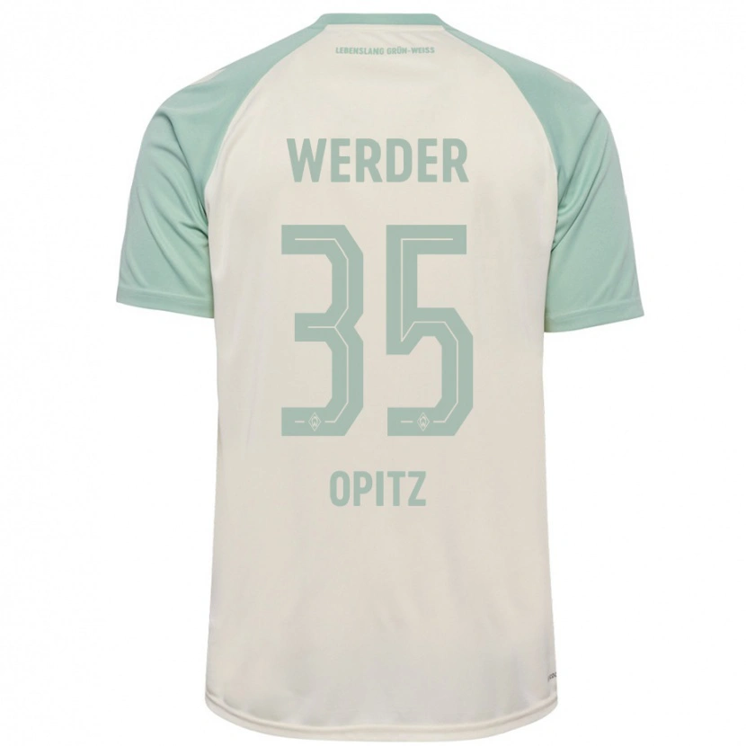 Danxen Kinder Leon Opitz #35 Cremeweiß Hellgrün Auswärtstrikot Trikot 2024/25 T-Shirt Schweiz