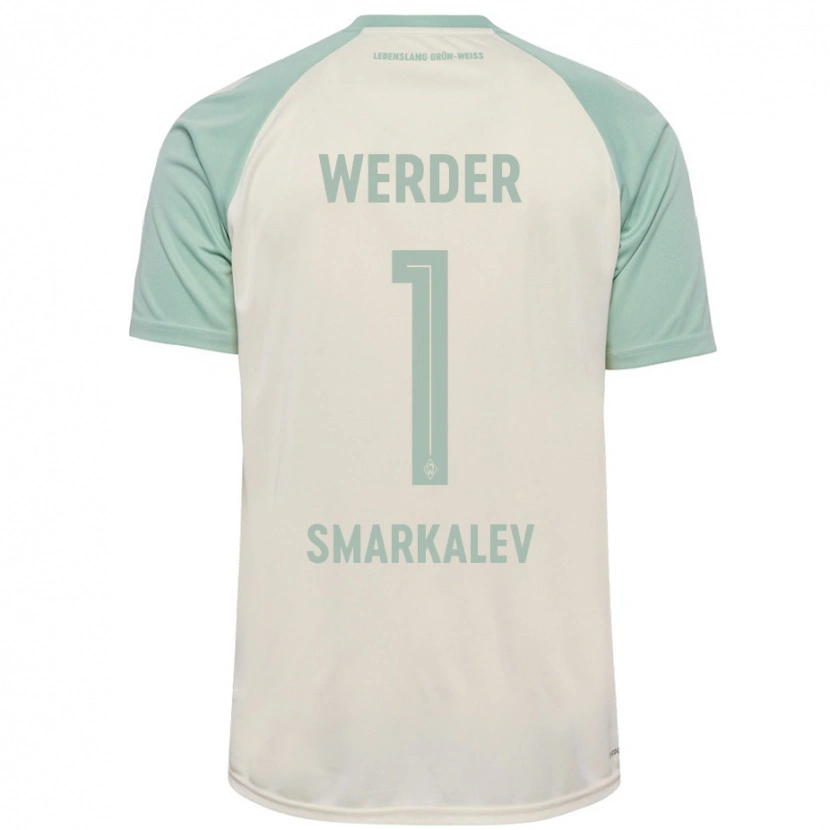 Danxen Kinder Stefan Smarkalev #1 Cremeweiß Hellgrün Auswärtstrikot Trikot 2024/25 T-Shirt Schweiz