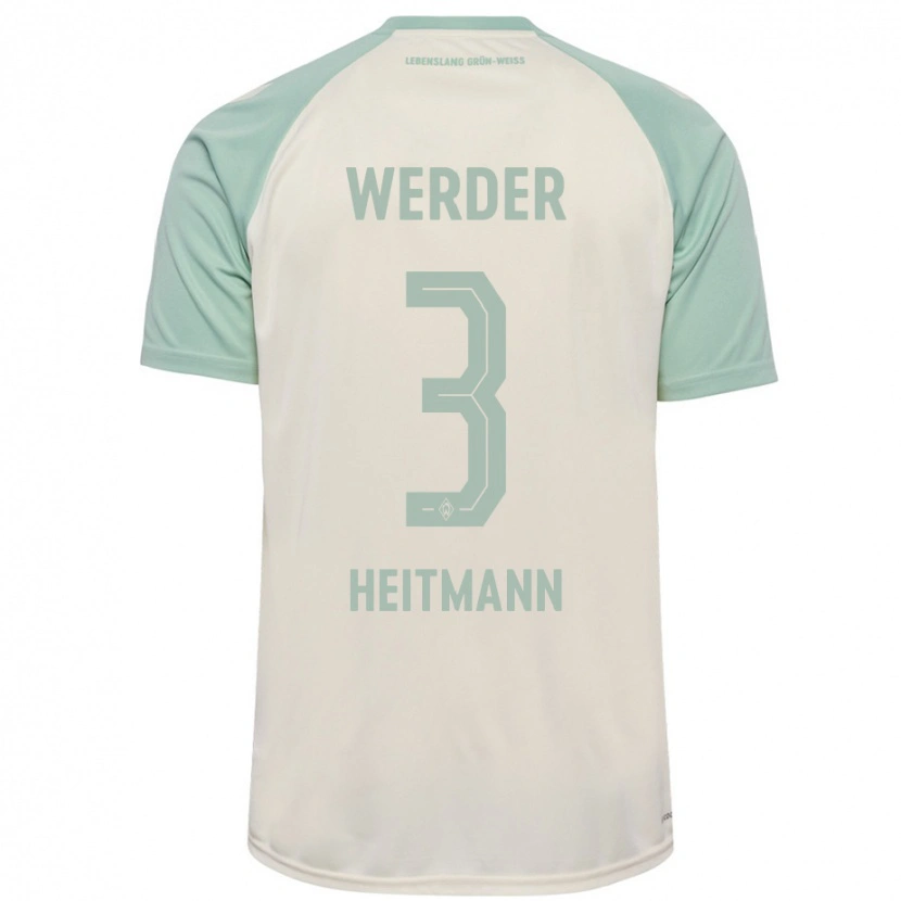 Danxen Kinder Mats Heitmann #3 Cremeweiß Hellgrün Auswärtstrikot Trikot 2024/25 T-Shirt Schweiz