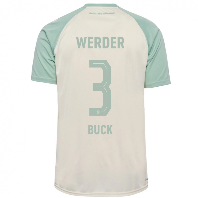 Danxen Kinder Marten Buck #3 Cremeweiß Hellgrün Auswärtstrikot Trikot 2024/25 T-Shirt Schweiz