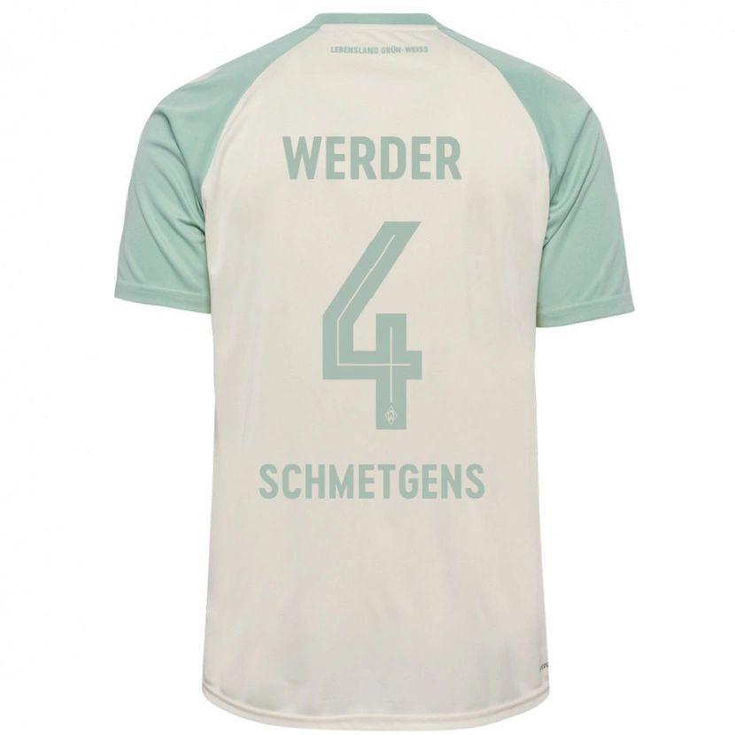 Danxen Kinder Mick Schmetgens #4 Cremeweiß Hellgrün Auswärtstrikot Trikot 2024/25 T-Shirt Schweiz