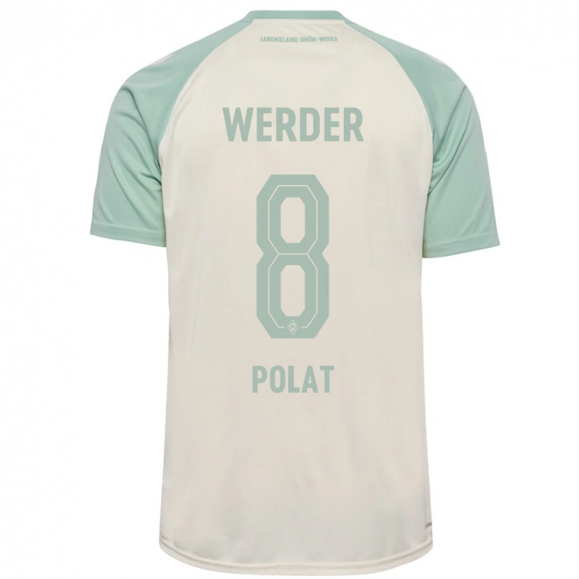 Danxen Kinder Mikail Polat #8 Cremeweiß Hellgrün Auswärtstrikot Trikot 2024/25 T-Shirt Schweiz