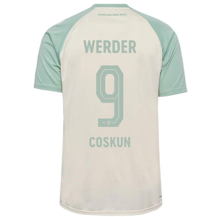 Danxen Kinder Boran-Firat Coskun #9 Cremeweiß Hellgrün Auswärtstrikot Trikot 2024/25 T-Shirt Schweiz