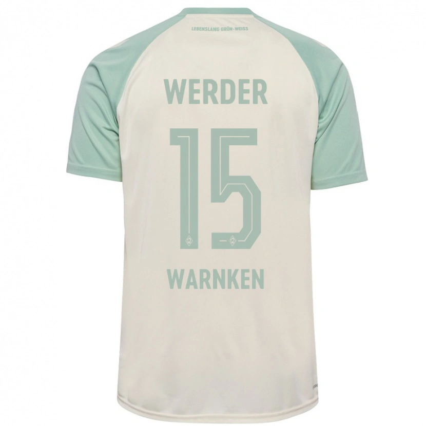 Danxen Kinder Jannes Warnken #15 Cremeweiß Hellgrün Auswärtstrikot Trikot 2024/25 T-Shirt Schweiz