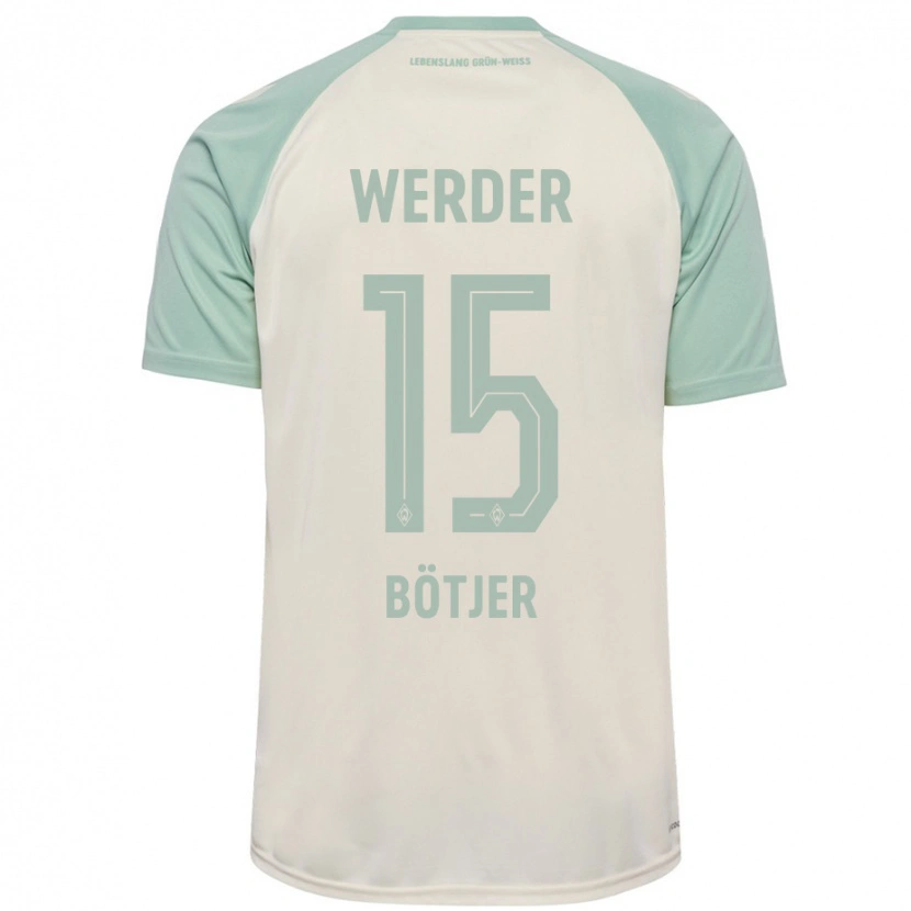 Danxen Kinder Linus Bötjer #15 Cremeweiß Hellgrün Auswärtstrikot Trikot 2024/25 T-Shirt Schweiz