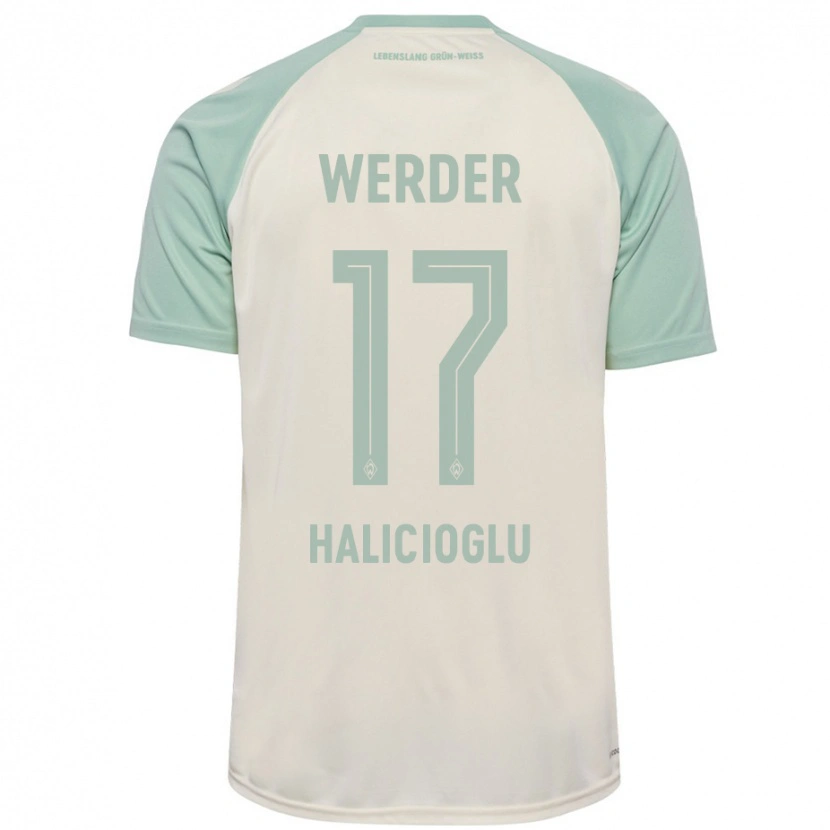 Danxen Kinder Arda Halicioglu #17 Cremeweiß Hellgrün Auswärtstrikot Trikot 2024/25 T-Shirt Schweiz