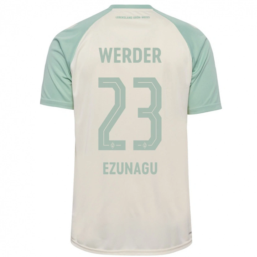 Danxen Kinder Ike Ezunagu #23 Cremeweiß Hellgrün Auswärtstrikot Trikot 2024/25 T-Shirt Schweiz