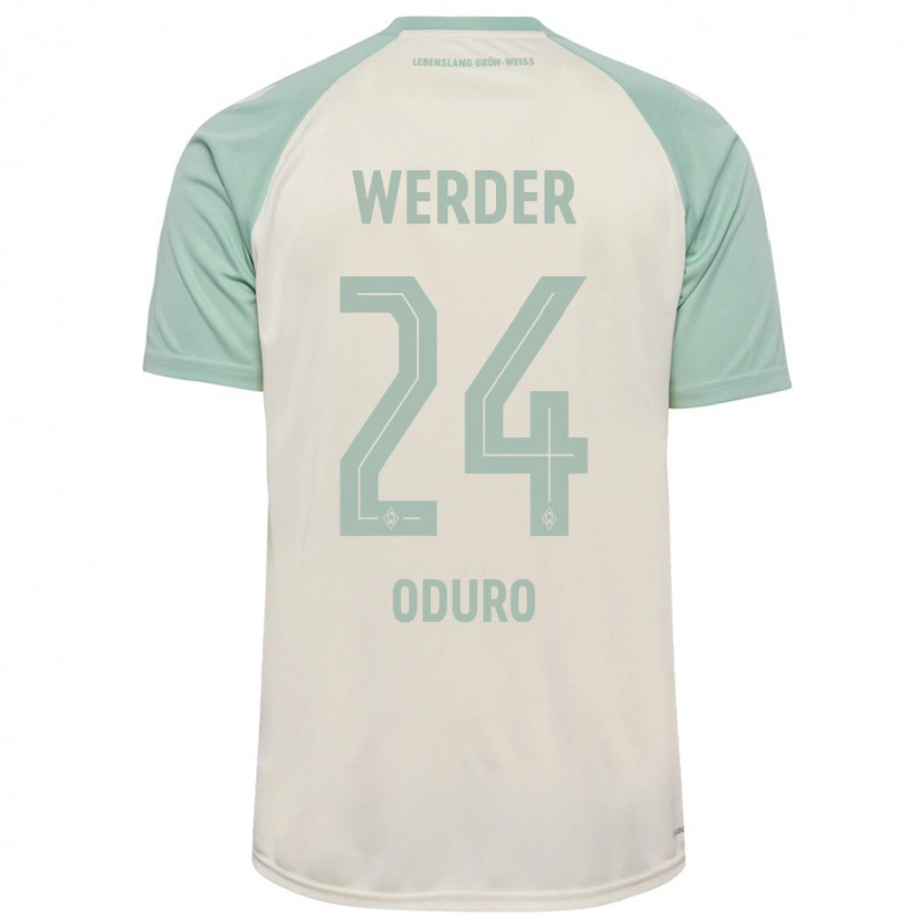 Danxen Kinder Ricardo Oduro #24 Cremeweiß Hellgrün Auswärtstrikot Trikot 2024/25 T-Shirt Schweiz