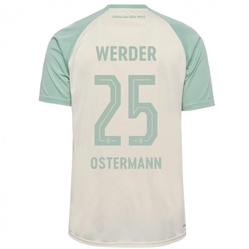 Danxen Kinder Ben Ostermann #25 Cremeweiß Hellgrün Auswärtstrikot Trikot 2024/25 T-Shirt Schweiz