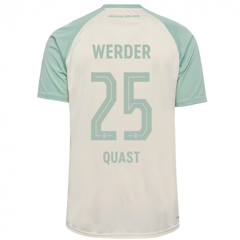 Danxen Kinder Sönke Quast #25 Cremeweiß Hellgrün Auswärtstrikot Trikot 2024/25 T-Shirt Schweiz