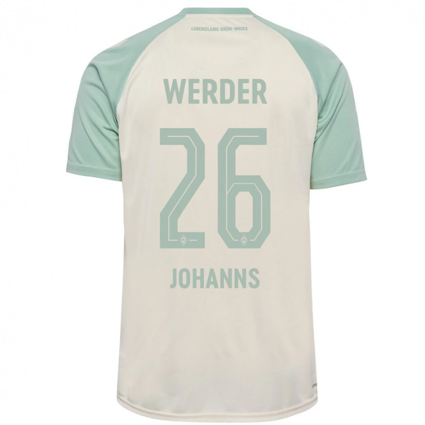 Danxen Kinder Lennart Johanns #26 Cremeweiß Hellgrün Auswärtstrikot Trikot 2024/25 T-Shirt Schweiz