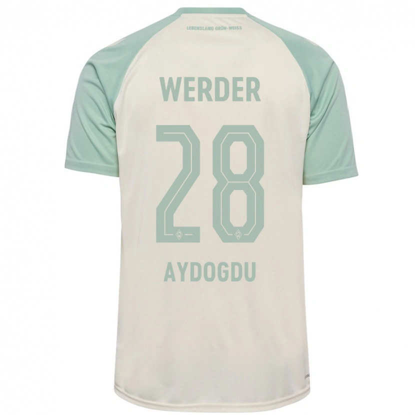 Danxen Kinder Onur Aydogdu #28 Cremeweiß Hellgrün Auswärtstrikot Trikot 2024/25 T-Shirt Schweiz