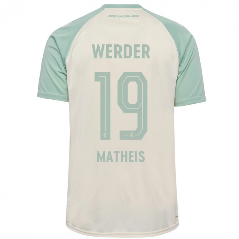 Danxen Kinder Saskia Matheis #19 Cremeweiß Hellgrün Auswärtstrikot Trikot 2024/25 T-Shirt Schweiz