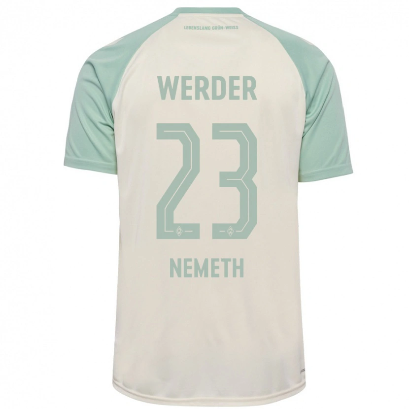 Danxen Kinder Hanna Németh #23 Cremeweiß Hellgrün Auswärtstrikot Trikot 2024/25 T-Shirt Schweiz