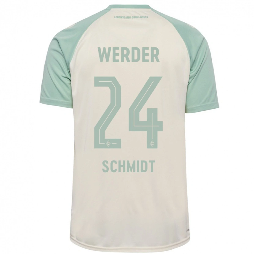 Danxen Kinder Lara Schmidt #24 Cremeweiß Hellgrün Auswärtstrikot Trikot 2024/25 T-Shirt Schweiz