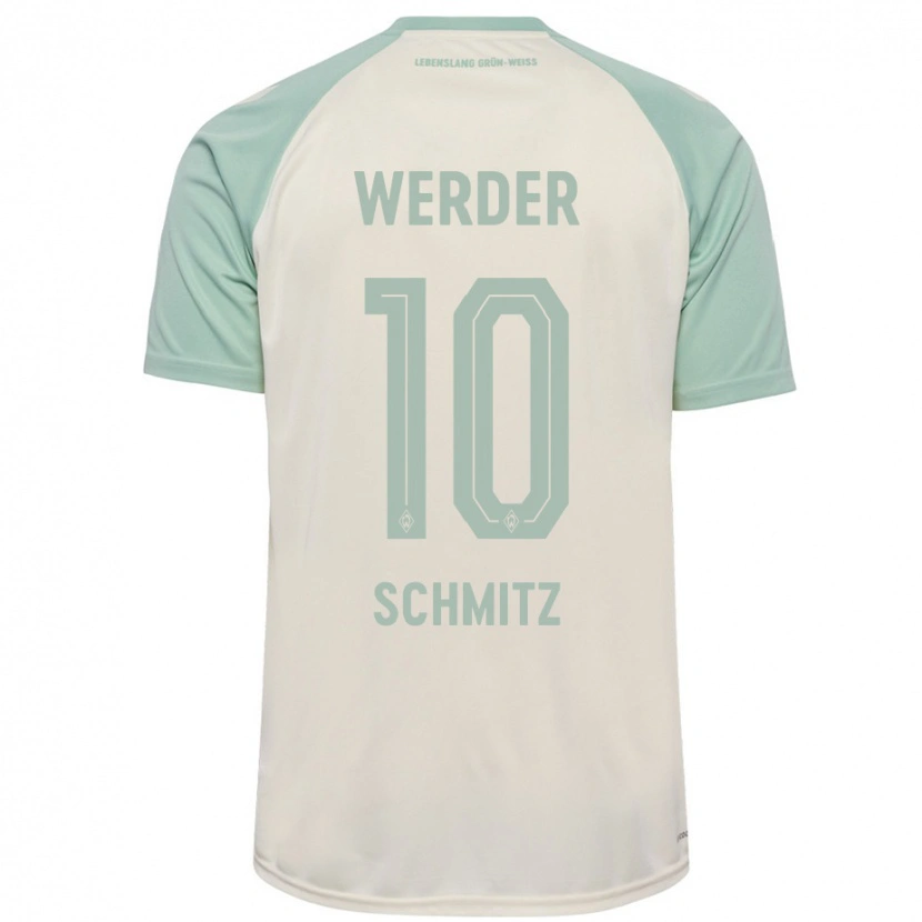 Danxen Kinder Maximilian Schmitz #10 Cremeweiß Hellgrün Auswärtstrikot Trikot 2024/25 T-Shirt Schweiz