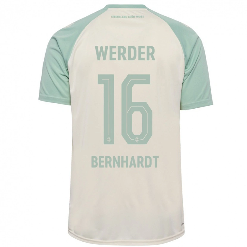 Danxen Kinder Emilie Bernhardt #16 Cremeweiß Hellgrün Auswärtstrikot Trikot 2024/25 T-Shirt Schweiz