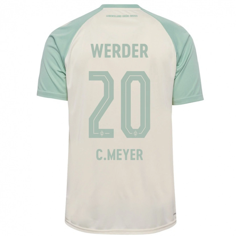 Danxen Kinder Christin Meyer #20 Cremeweiß Hellgrün Auswärtstrikot Trikot 2024/25 T-Shirt Schweiz