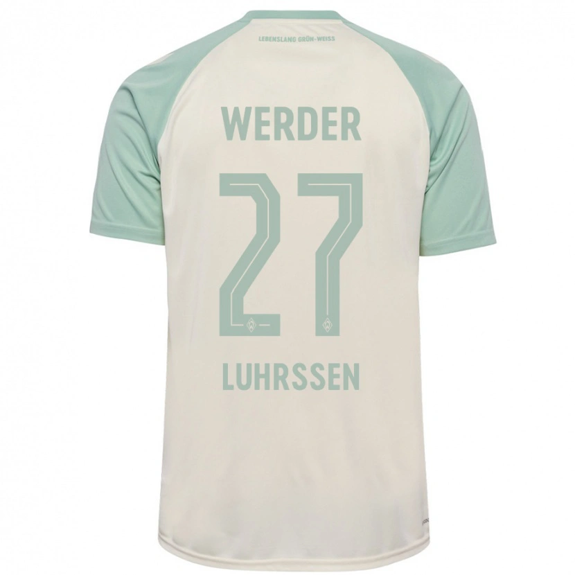 Danxen Kinder Nina Luhrssen #27 Cremeweiß Hellgrün Auswärtstrikot Trikot 2024/25 T-Shirt Schweiz