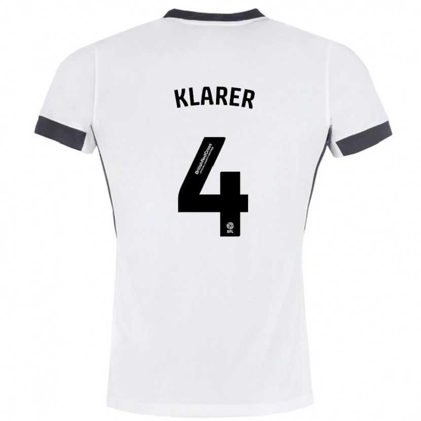 Danxen Kinder Christoph Klarer #4 Weiß Schwarz Auswärtstrikot Trikot 2024/25 T-Shirt Schweiz