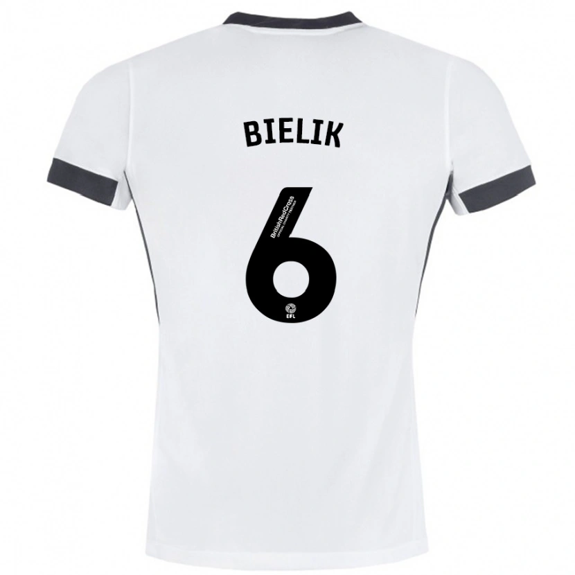 Danxen Kinder Krystian Bielik #6 Weiß Schwarz Auswärtstrikot Trikot 2024/25 T-Shirt Schweiz