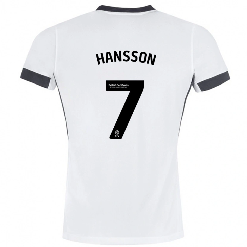 Danxen Kinder Emil Hansson #7 Weiß Schwarz Auswärtstrikot Trikot 2024/25 T-Shirt Schweiz