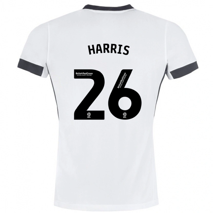 Danxen Kinder Luke Harris #26 Weiß Schwarz Auswärtstrikot Trikot 2024/25 T-Shirt Schweiz