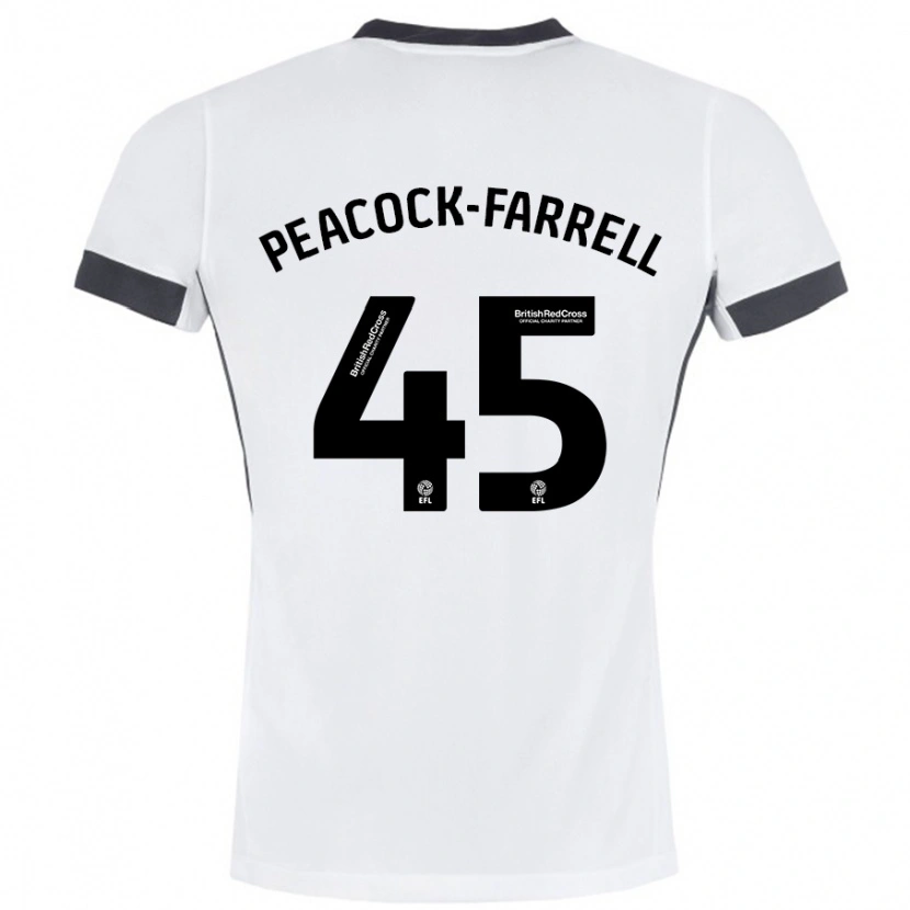 Danxen Kinder Bailey Peacock-Farrell #45 Weiß Schwarz Auswärtstrikot Trikot 2024/25 T-Shirt Schweiz