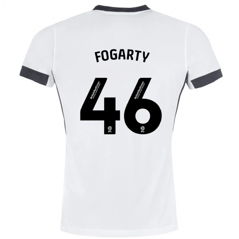 Danxen Kinder Tom Fogarty #46 Weiß Schwarz Auswärtstrikot Trikot 2024/25 T-Shirt Schweiz