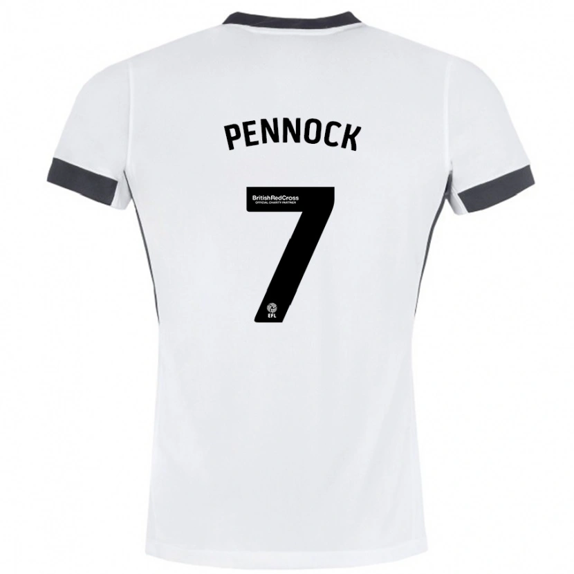 Danxen Kinder Jade Pennock #7 Weiß Schwarz Auswärtstrikot Trikot 2024/25 T-Shirt Schweiz