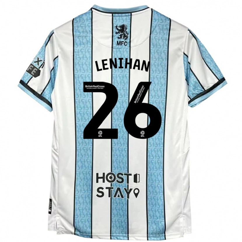 Danxen Kinder Darragh Lenihan #26 Weiß Blau Auswärtstrikot Trikot 2024/25 T-Shirt Schweiz