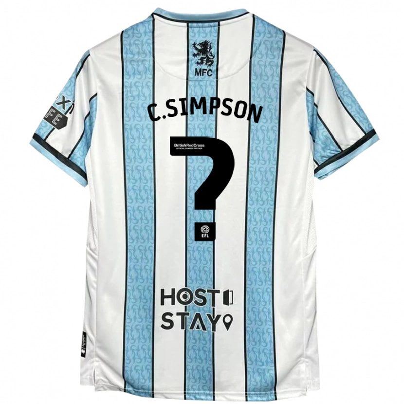 Danxen Kinder Cameron Simpson #0 Weiß Blau Auswärtstrikot Trikot 2024/25 T-Shirt Schweiz