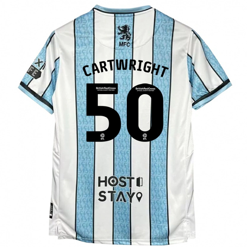 Danxen Kinder Fin Cartwright #50 Weiß Blau Auswärtstrikot Trikot 2024/25 T-Shirt Schweiz