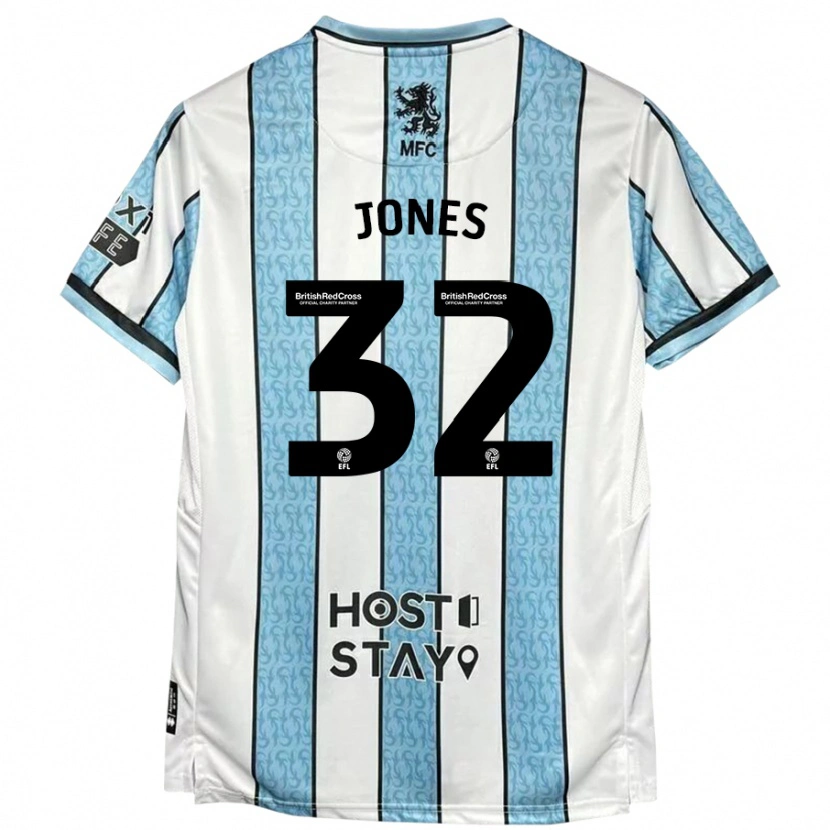 Danxen Kinder Jamie Jones #32 Weiß Blau Auswärtstrikot Trikot 2024/25 T-Shirt Schweiz