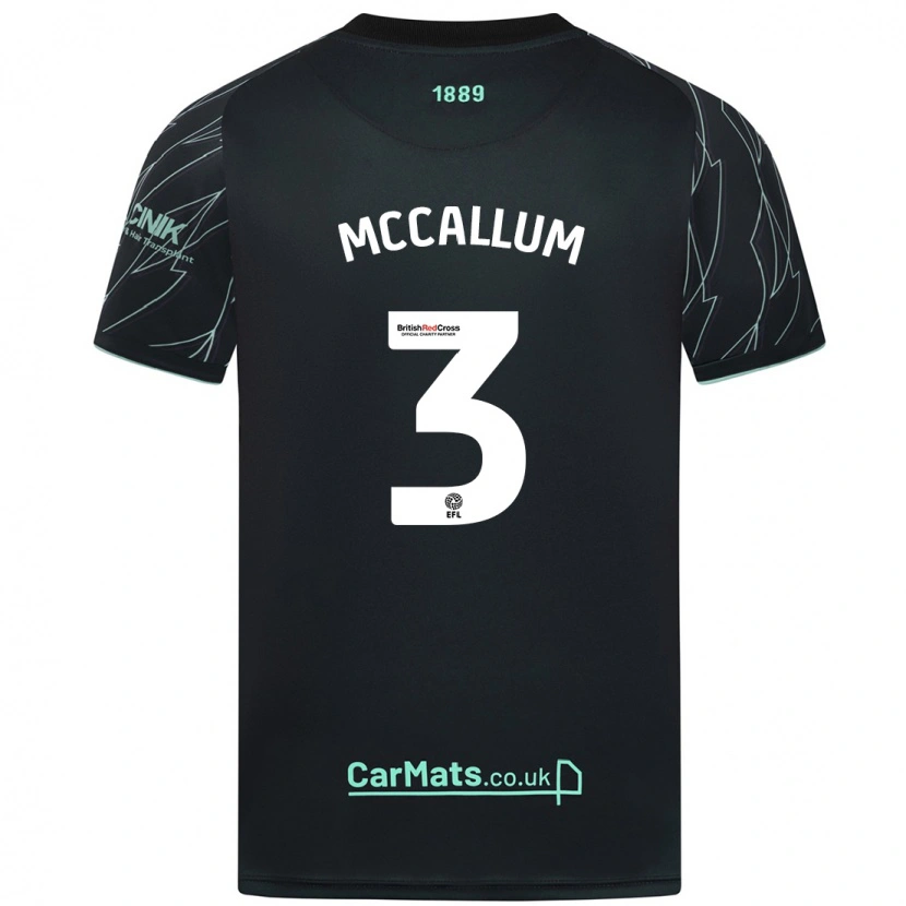 Danxen Kinder Sam Mccallum #3 Schwarz Grün Auswärtstrikot Trikot 2024/25 T-Shirt Schweiz