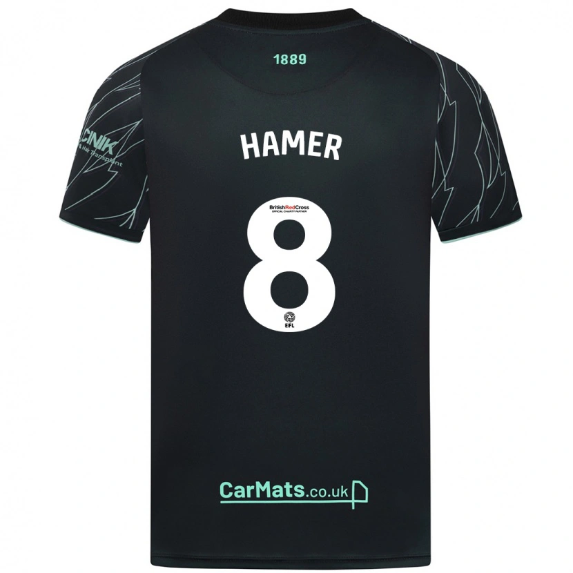 Danxen Kinder Gustavo Hamer #8 Schwarz Grün Auswärtstrikot Trikot 2024/25 T-Shirt Schweiz