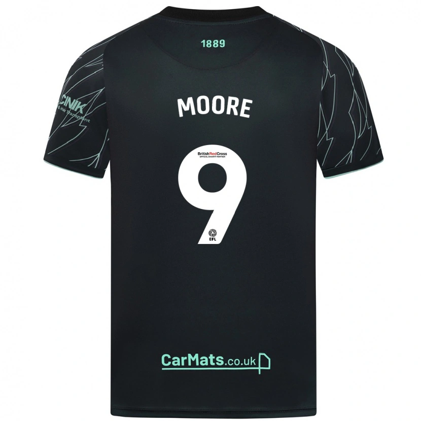 Danxen Kinder Kieffer Moore #9 Schwarz Grün Auswärtstrikot Trikot 2024/25 T-Shirt Schweiz