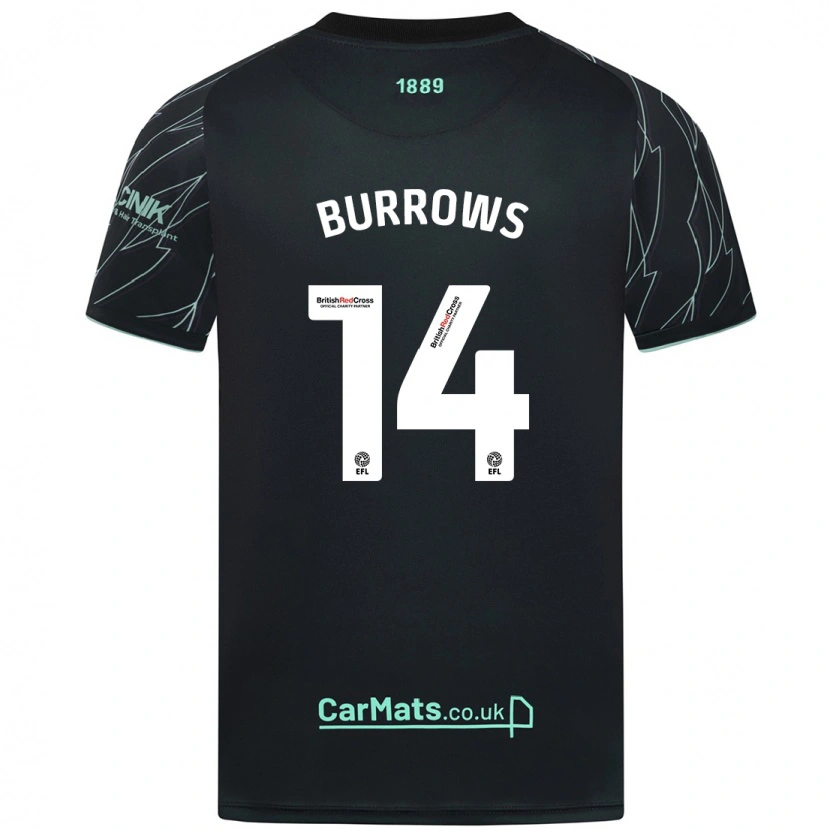 Danxen Kinder Harrison Burrows #14 Schwarz Grün Auswärtstrikot Trikot 2024/25 T-Shirt Schweiz