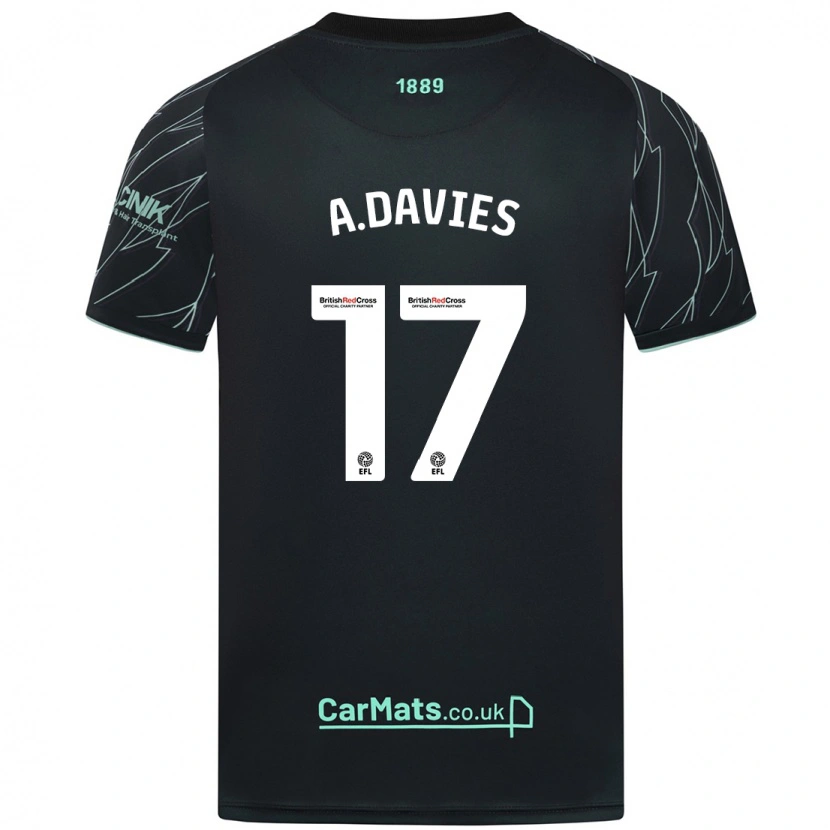 Danxen Kinder Adam Davies #17 Schwarz Grün Auswärtstrikot Trikot 2024/25 T-Shirt Schweiz