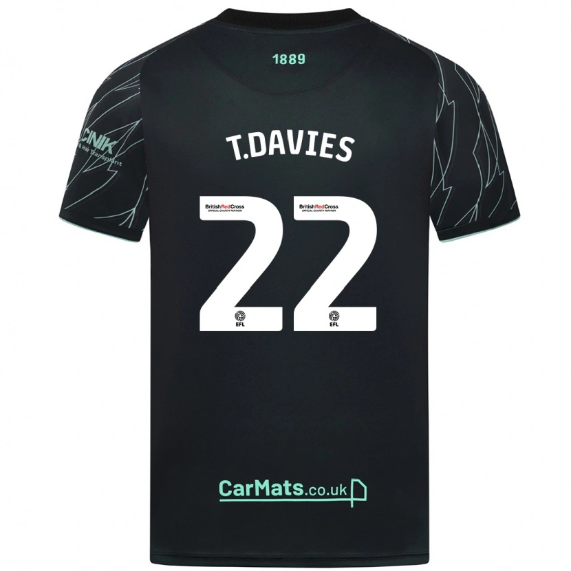 Danxen Kinder Tom Davies #22 Schwarz Grün Auswärtstrikot Trikot 2024/25 T-Shirt Schweiz