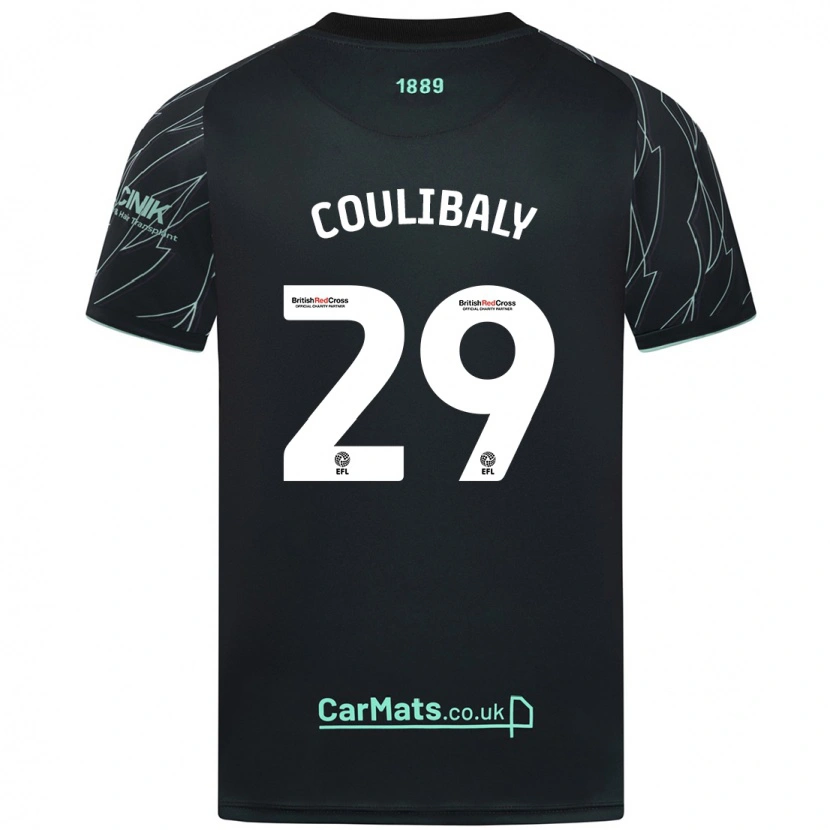 Danxen Kinder Ismaila Coulibaly #29 Schwarz Grün Auswärtstrikot Trikot 2024/25 T-Shirt Schweiz