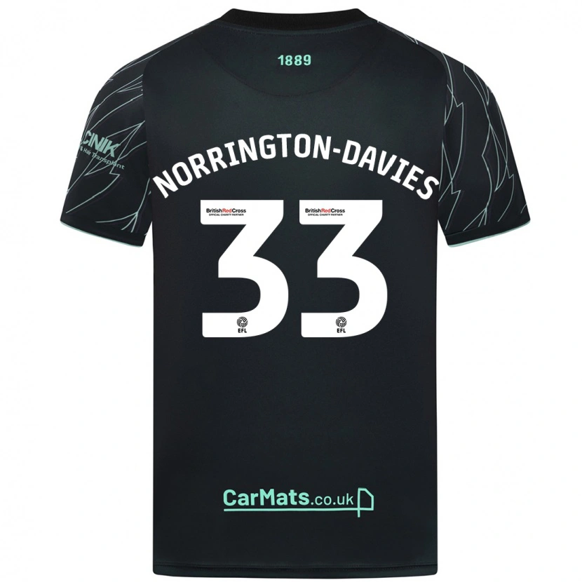 Danxen Kinder Rhys Norrington-Davies #33 Schwarz Grün Auswärtstrikot Trikot 2024/25 T-Shirt Schweiz