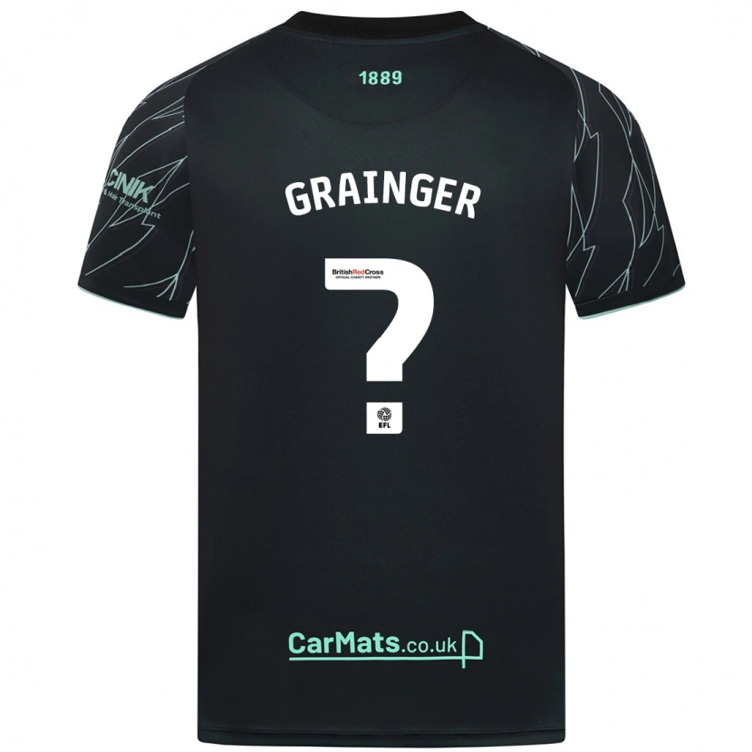 Danxen Kinder Benjamin Grainger #0 Schwarz Grün Auswärtstrikot Trikot 2024/25 T-Shirt Schweiz