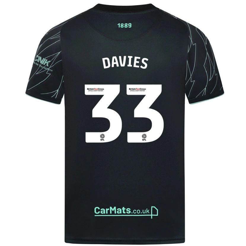 Danxen Kinder Bethan Davies #33 Schwarz Grün Auswärtstrikot Trikot 2024/25 T-Shirt Schweiz