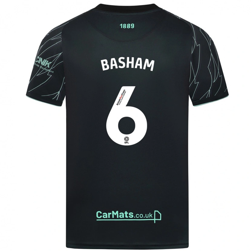 Danxen Kinder Chris Basham #6 Schwarz Grün Auswärtstrikot Trikot 2024/25 T-Shirt Schweiz