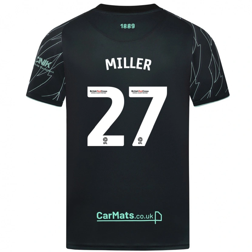 Danxen Kinder Lara Miller #27 Schwarz Grün Auswärtstrikot Trikot 2024/25 T-Shirt Schweiz