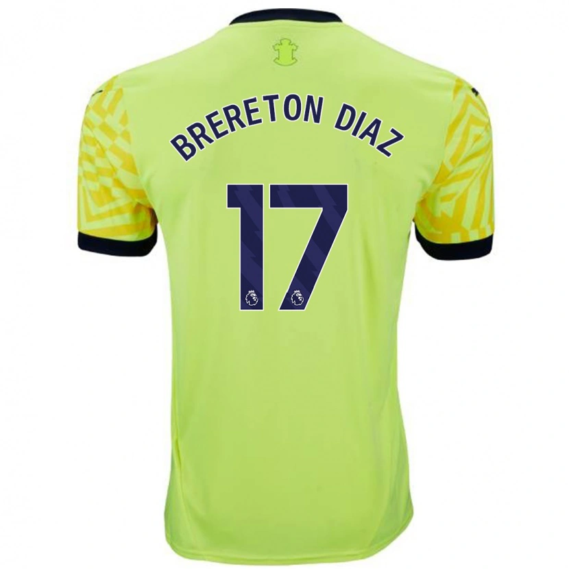 Danxen Kinder Ben Brereton Díaz #17 Gelb Auswärtstrikot Trikot 2024/25 T-Shirt Schweiz