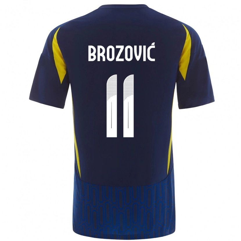 Danxen Kinder Marcelo Brozovic #11 Blau Gelb Auswärtstrikot Trikot 2024/25 T-Shirt Schweiz