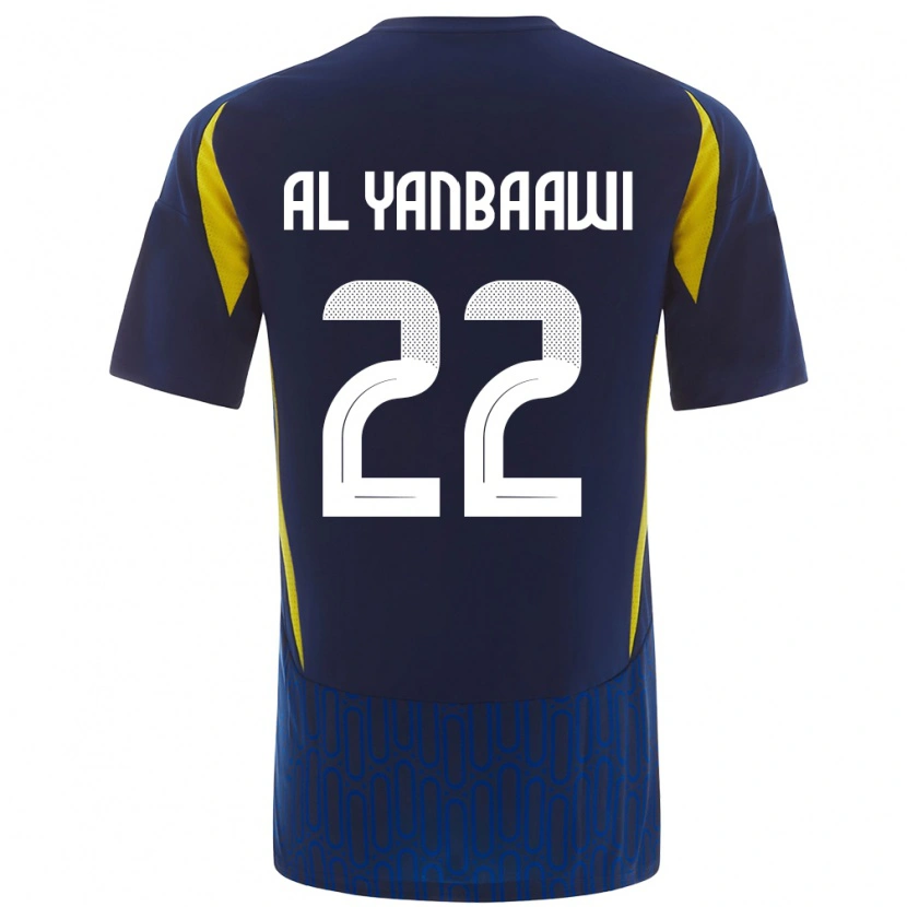 Danxen Kinder Tahani Al-Yanbaawi #22 Blau Gelb Auswärtstrikot Trikot 2024/25 T-Shirt Schweiz