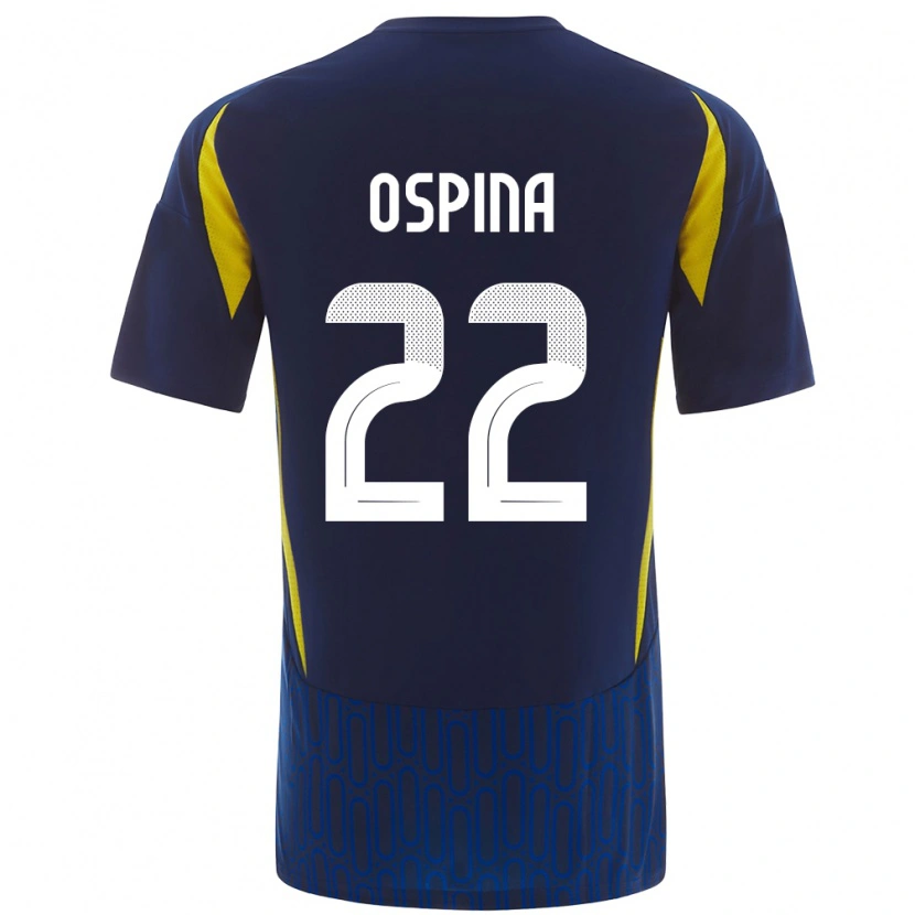 Danxen Kinder David Ospina #22 Blau Gelb Auswärtstrikot Trikot 2024/25 T-Shirt Schweiz